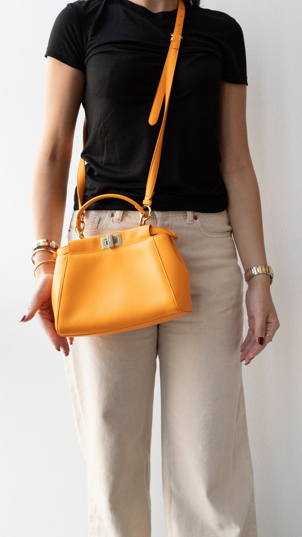 Fendi mini peekaboo yellow Clearance