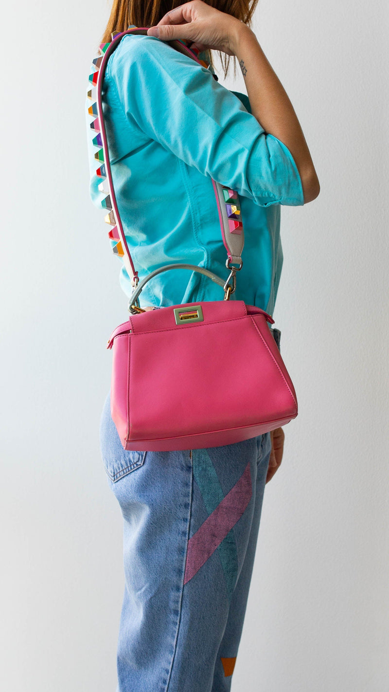 Pink fendi hotsell peekaboo bag