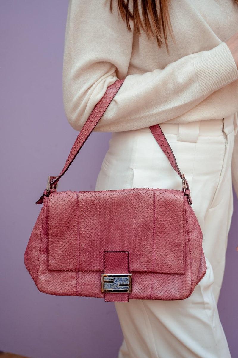 Fendi Red Iridescent Leather Mama Forever Large Flap Shoulder Bag