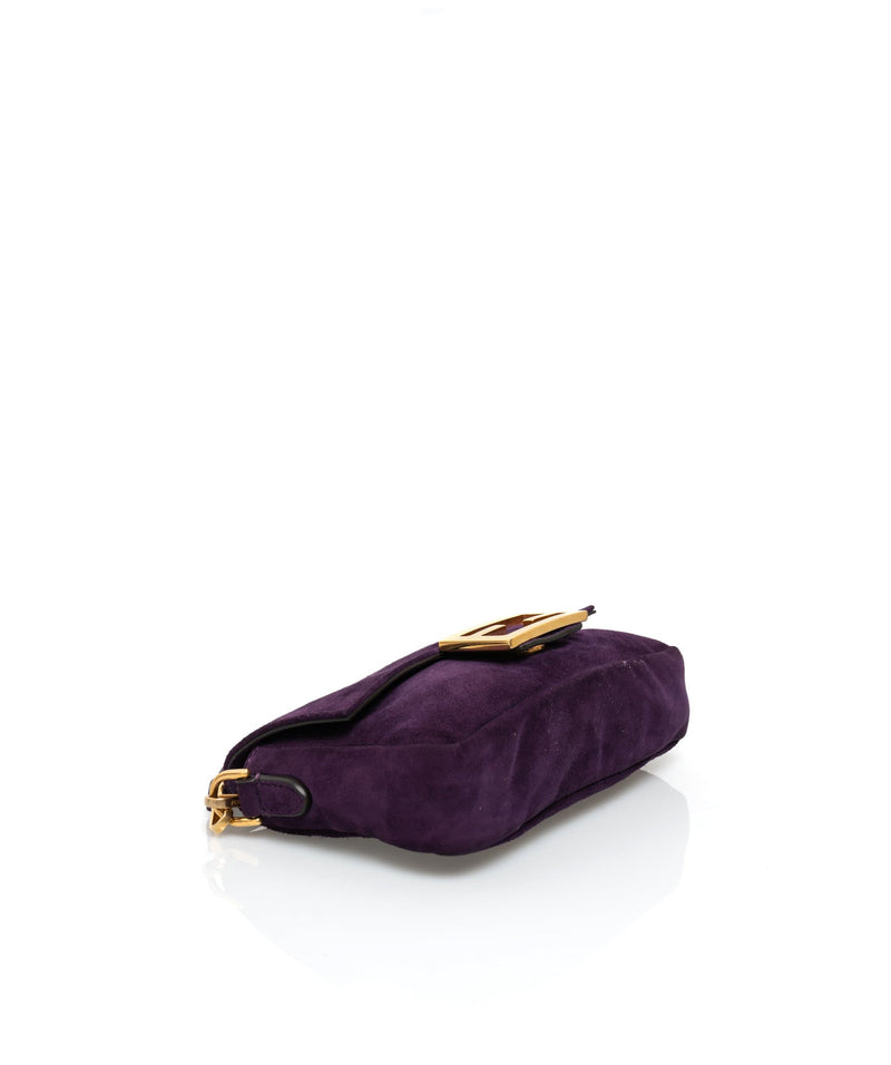 Fendi Fendi Small Purple Suede Baguette - ASL1542