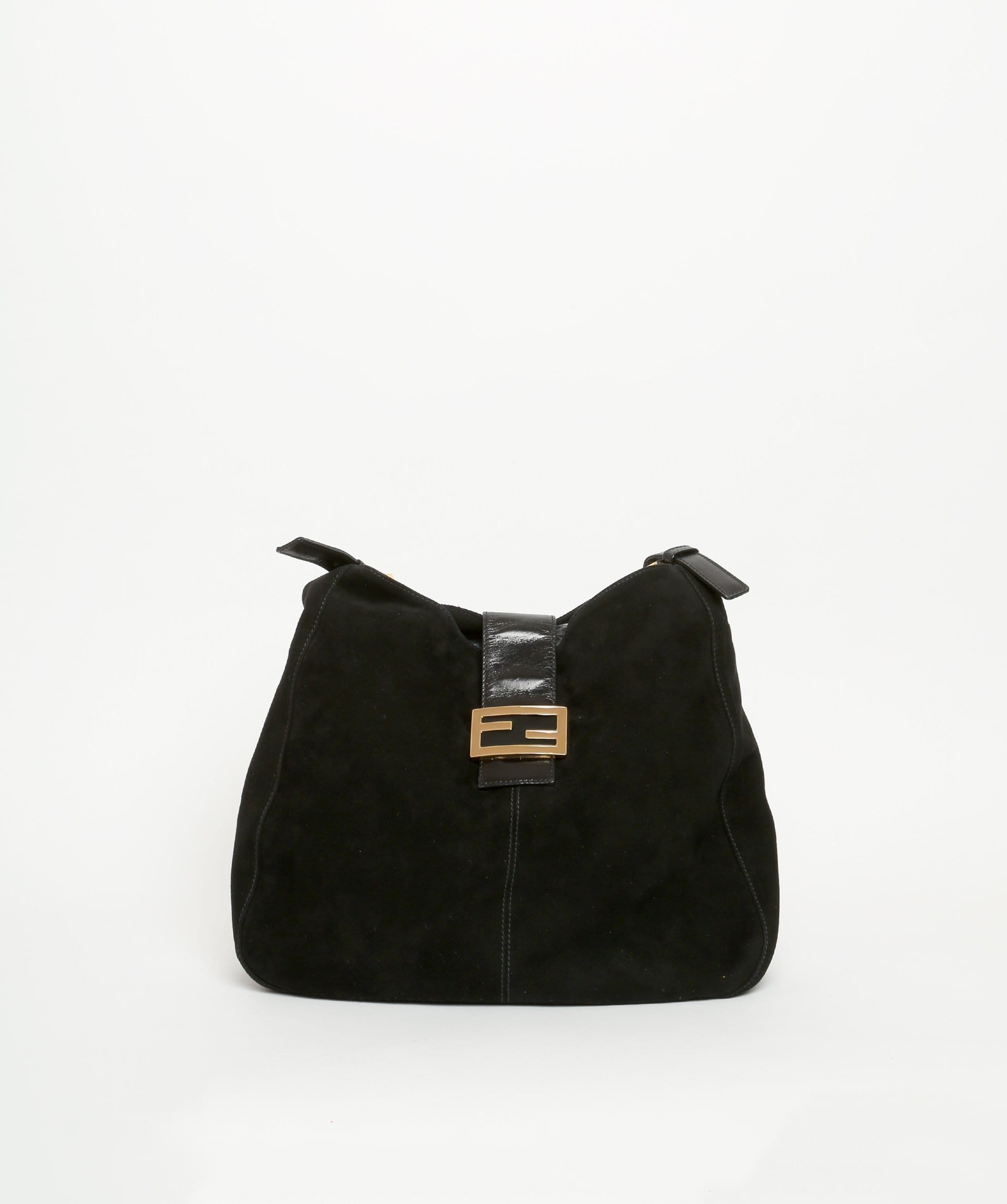 Fendi FENDI Suède Mamma Baguette Shoulder Bag Black