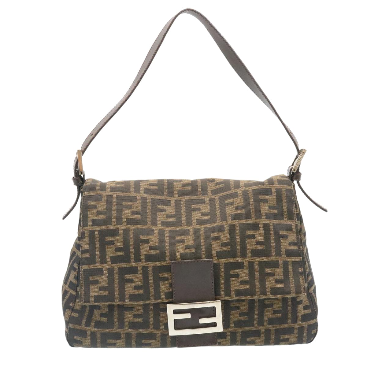 Fendi Fendi Zucca Brown Canvas Mamma Baguette Shoulder Bag - ARL1015