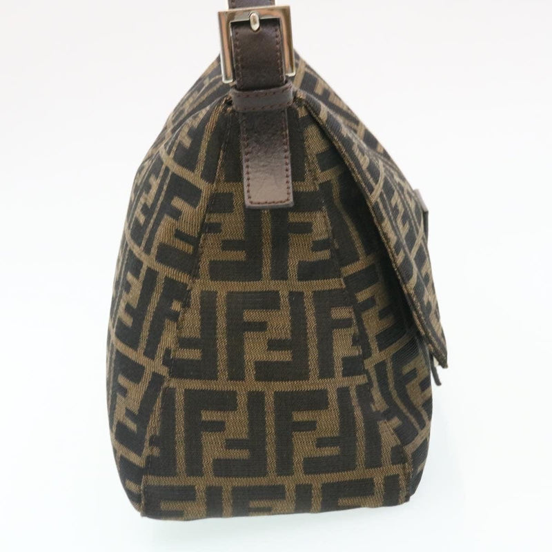 Authentic Fendi Vintage Mamma Baguette Zucca Shoulder Bag - Brown