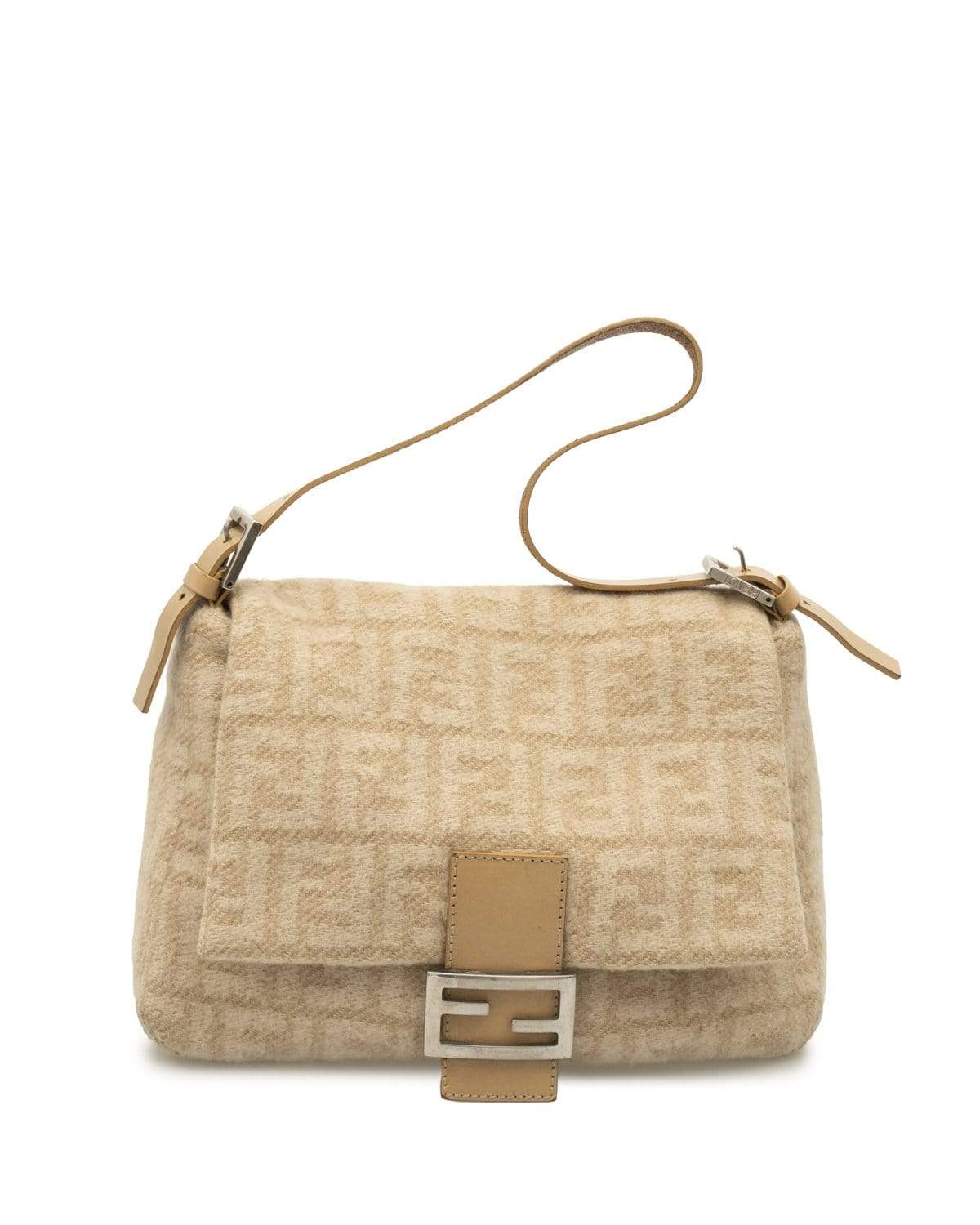 Fendi Zucca Wool Mamma Baguette Shoulder Bag - Awl2026 – Luxurypromise