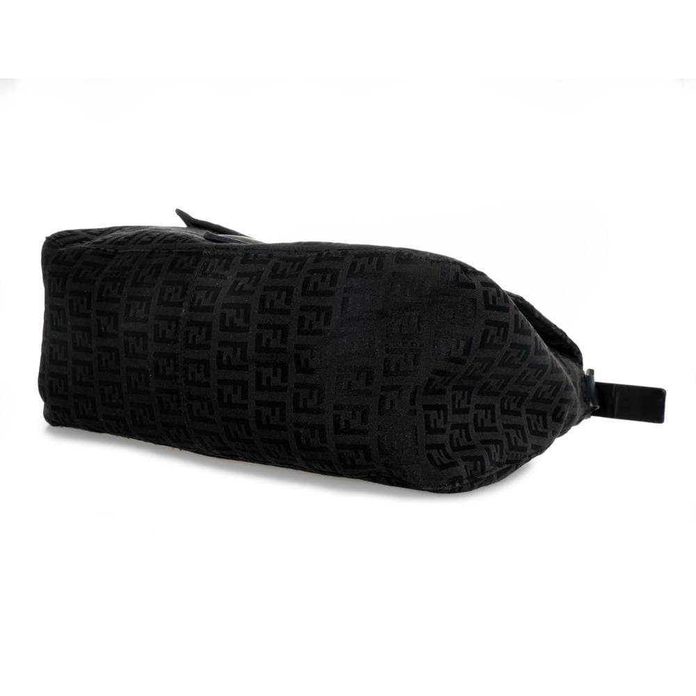 Fendi FENDI Zucchino Canvas Mamma Baguette Shoulder Bag Black MW2331