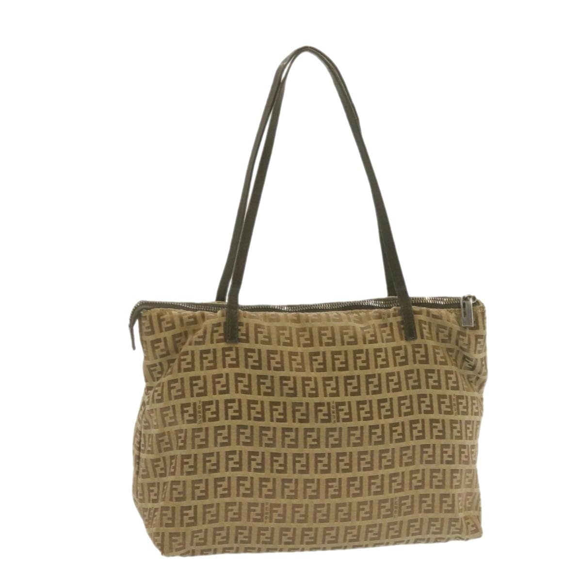 Fendi FENDI Zucchino Canvas Tote Bag Beige AWL1081