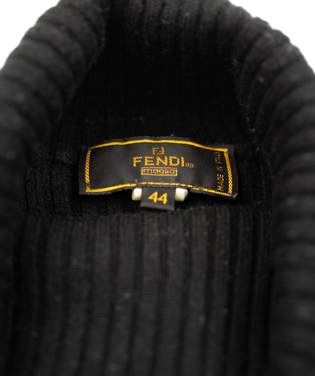 Fendi Fendi Logo Sleeve Knit Dress Black ASL4789