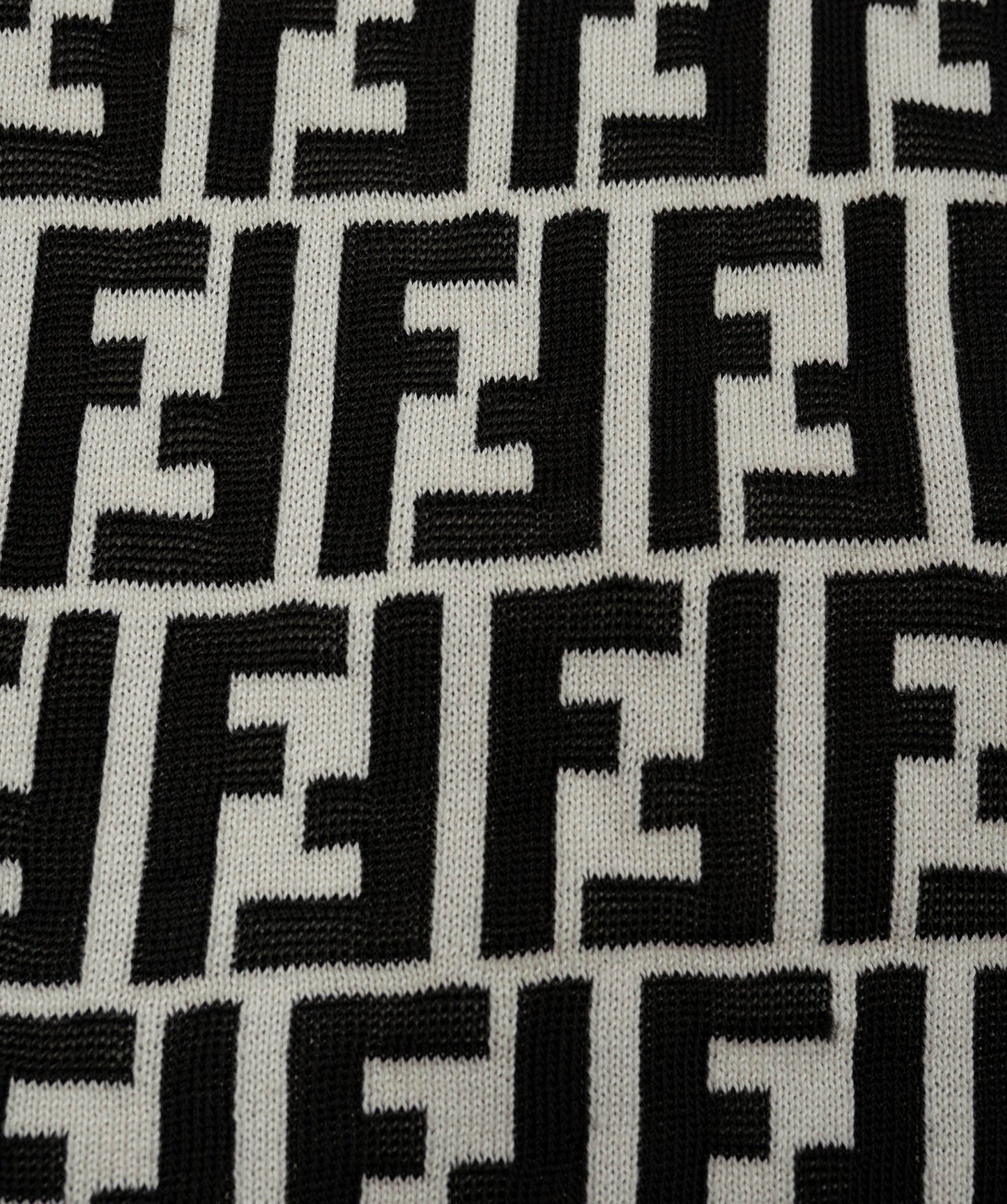 Fendi Fendi Zucca Knit Polo White Black ASL4672