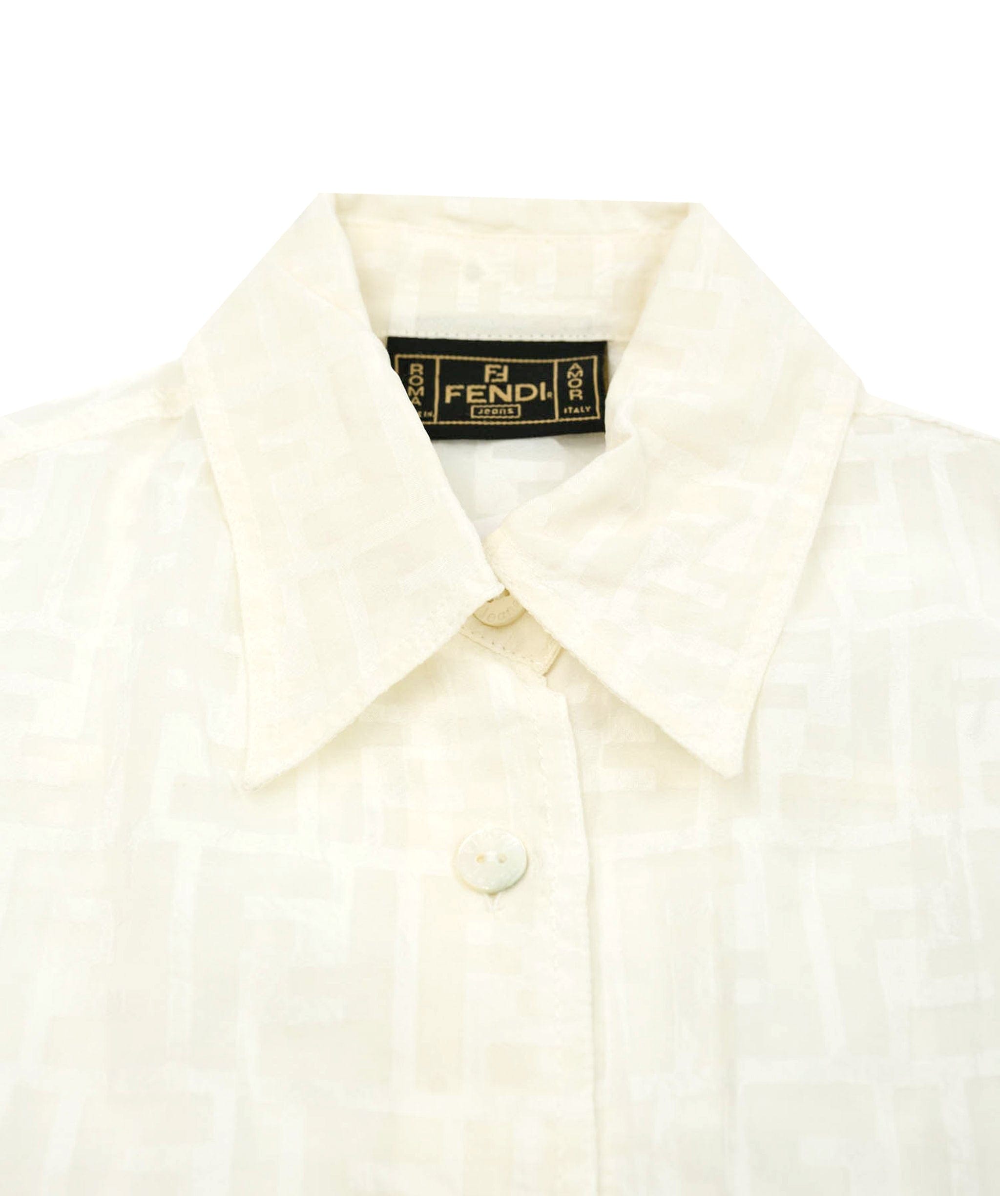 Fendi Fendi Zucca See-Through Shirt Sleeveless White ASL4674