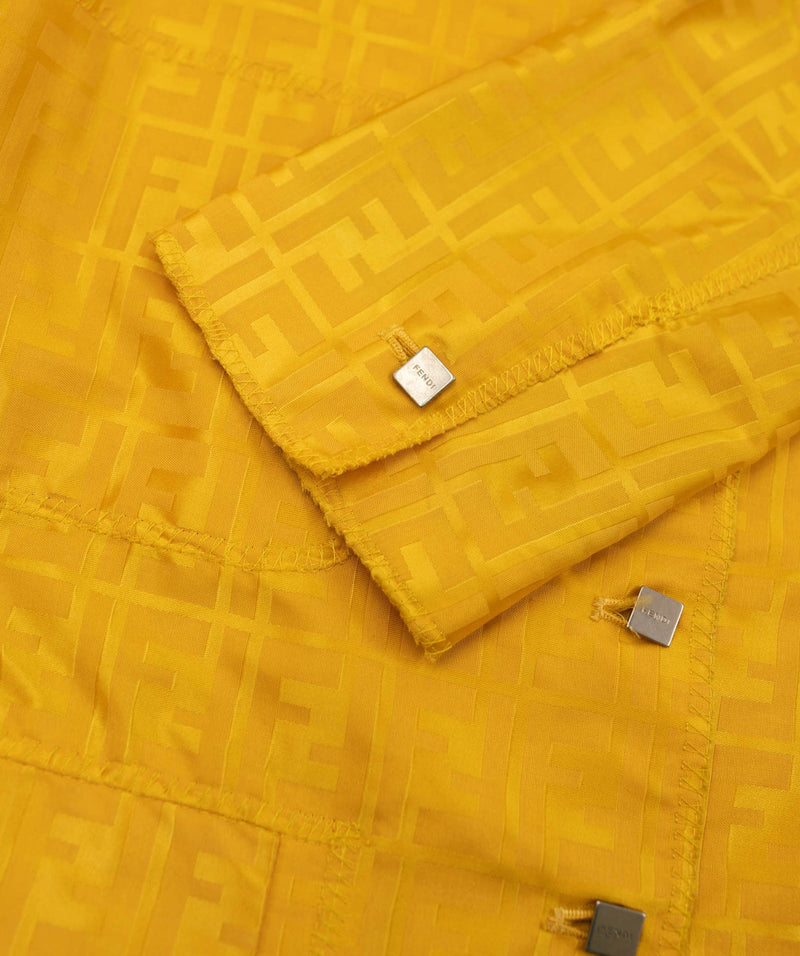 Fendi Yellow Zucca Silk Scarf Fendi