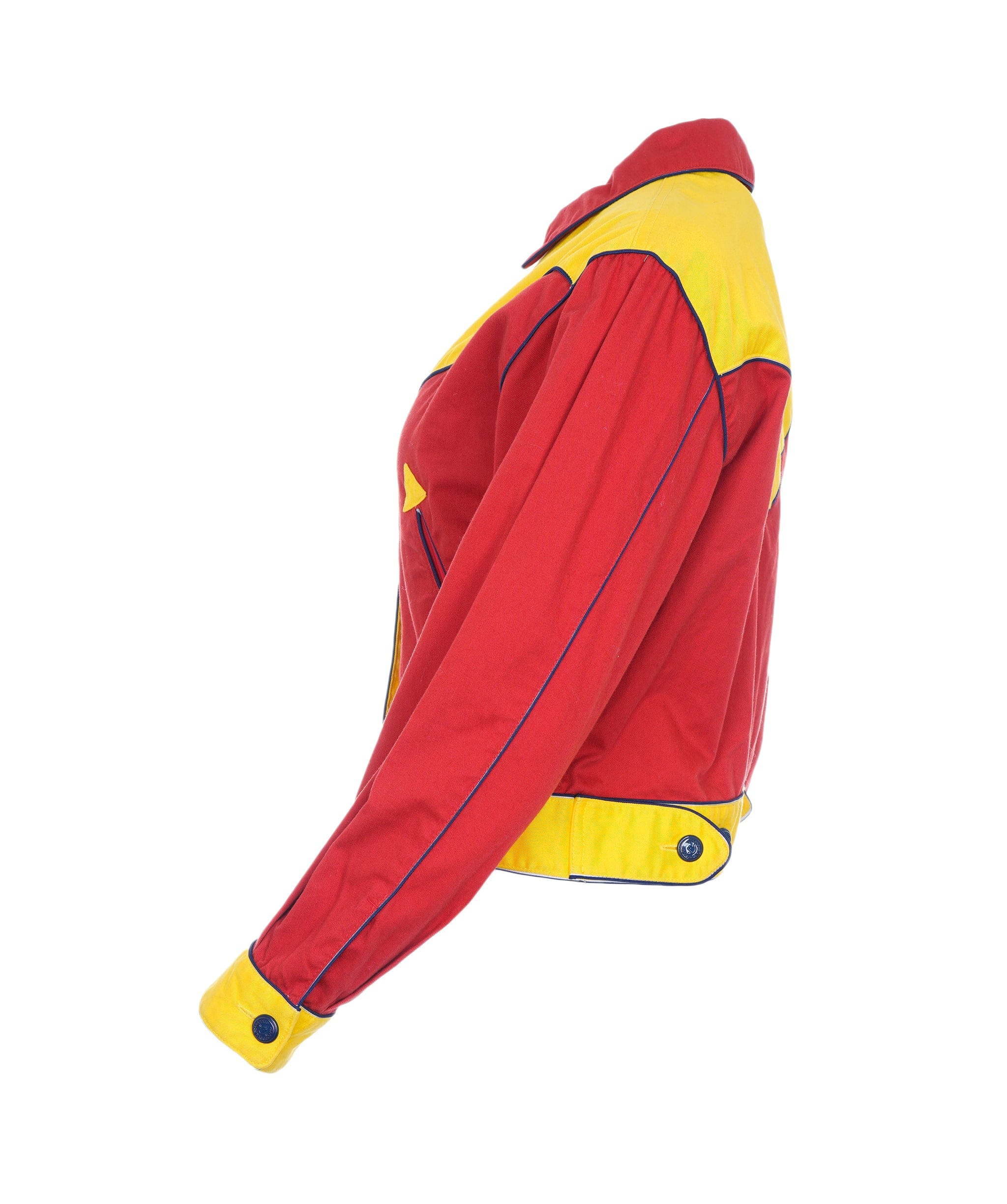 Fendi Moschino Red/Yellow Denim Canvas Vintage Jacket ASL4448