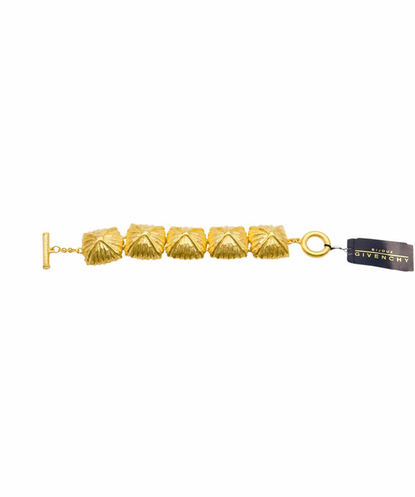 Givenchy Givenchy gold bracelet, with tag, hammered domed style AEL1132