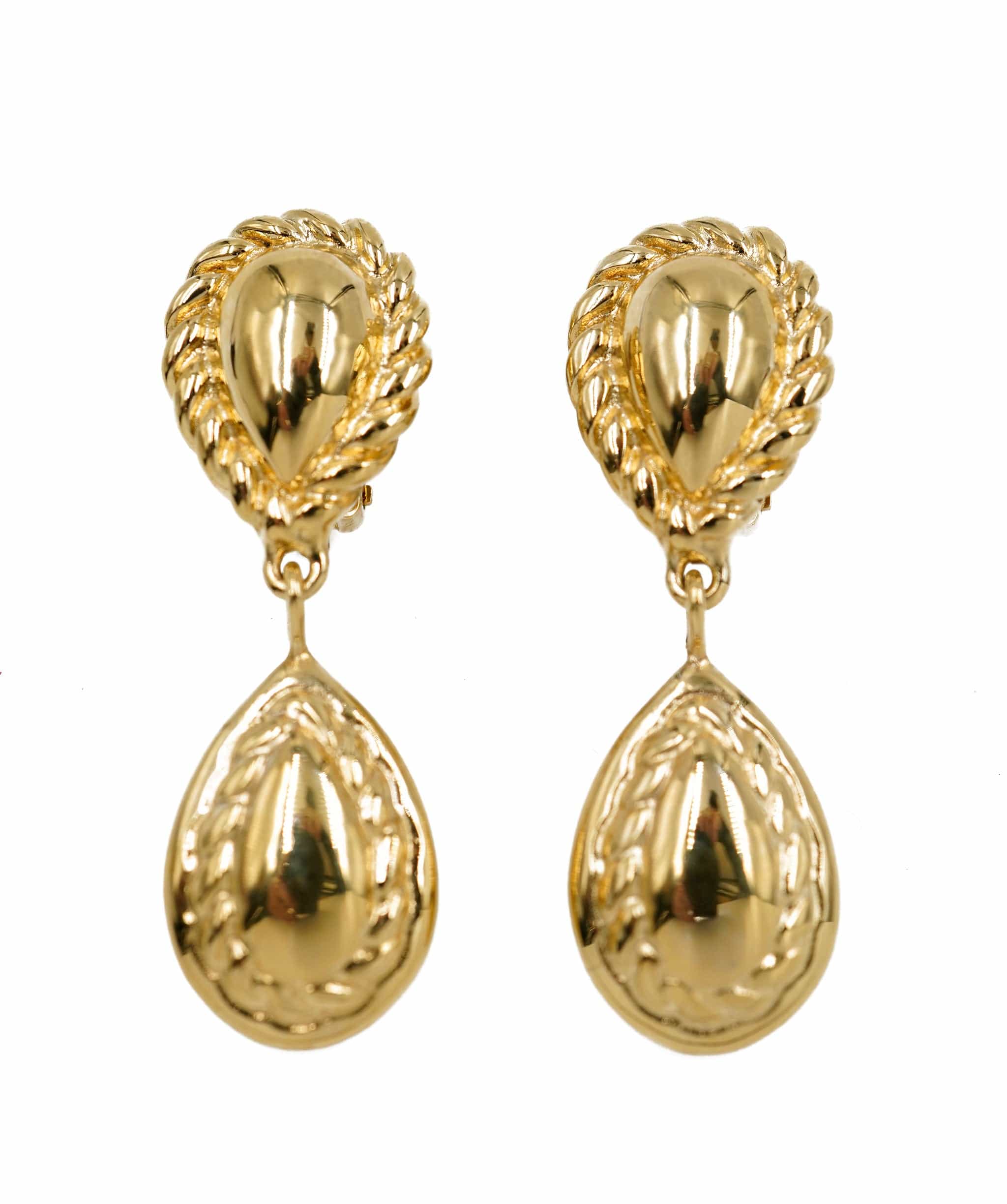 Givenchy Givenchy gold dangling teardrop clips, with tag AEL1096