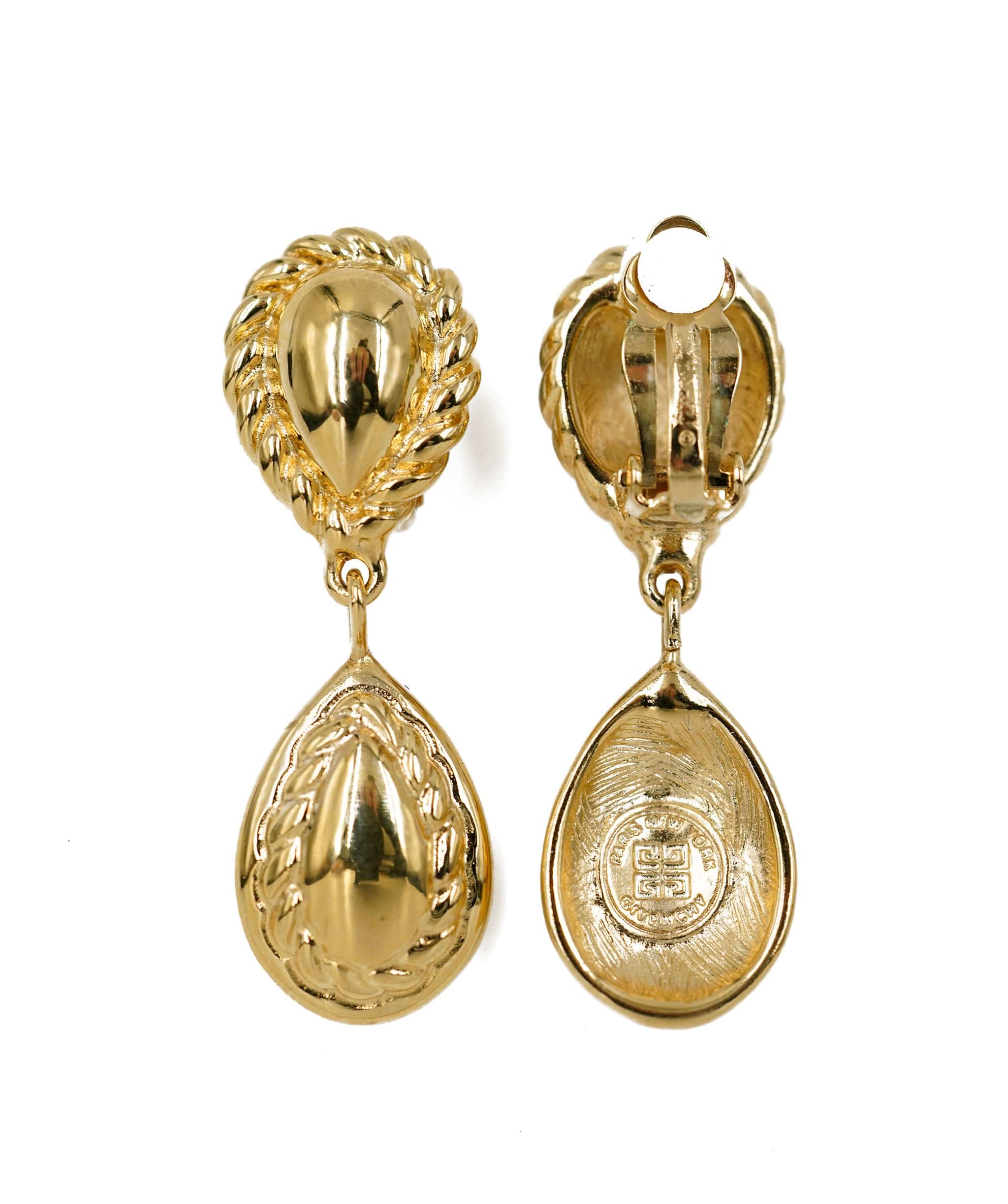 Givenchy Givenchy gold dangling teardrop clips, with tag AEL1096