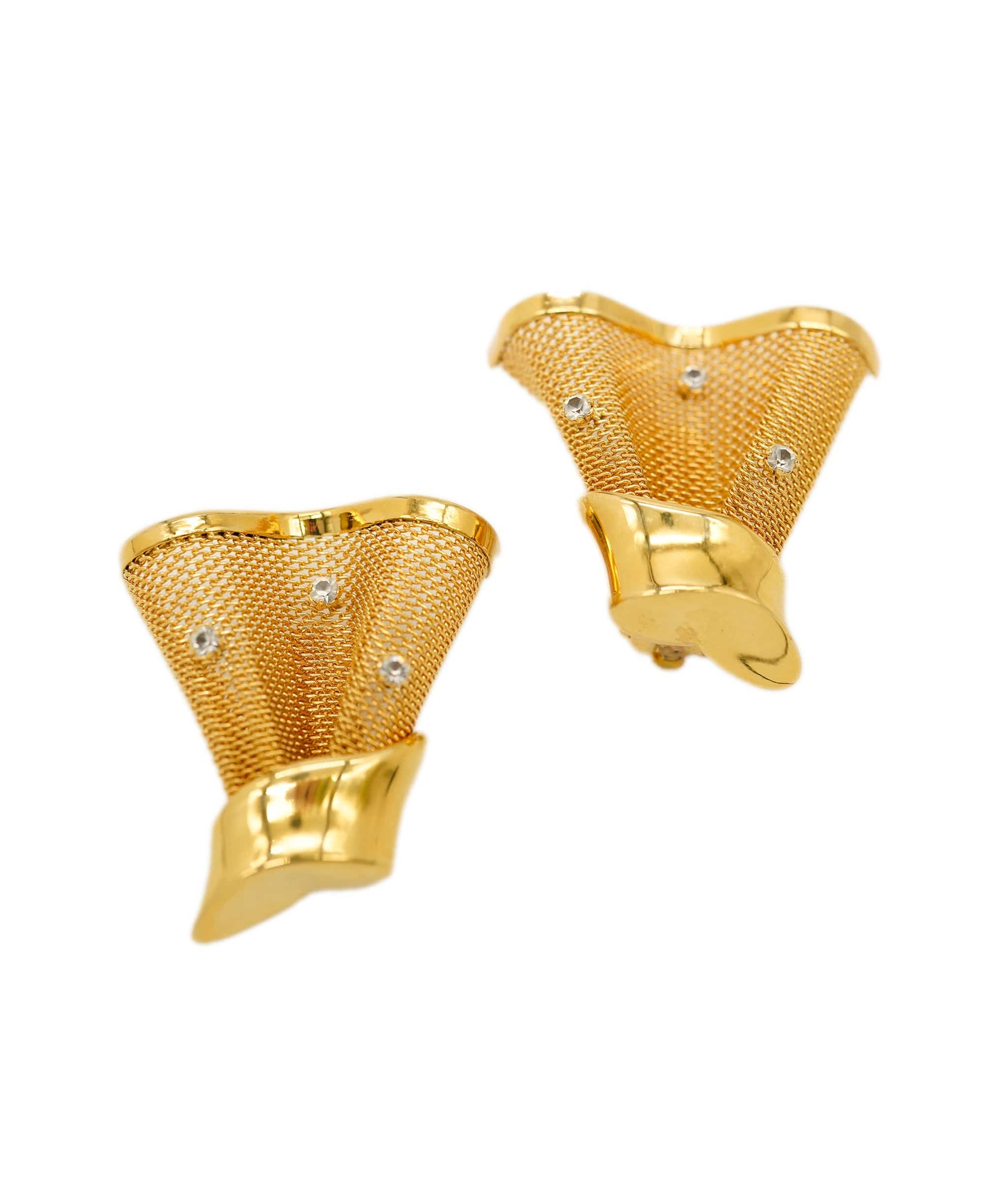 Givenchy Givenchy gold lace fan style clips AEL1136