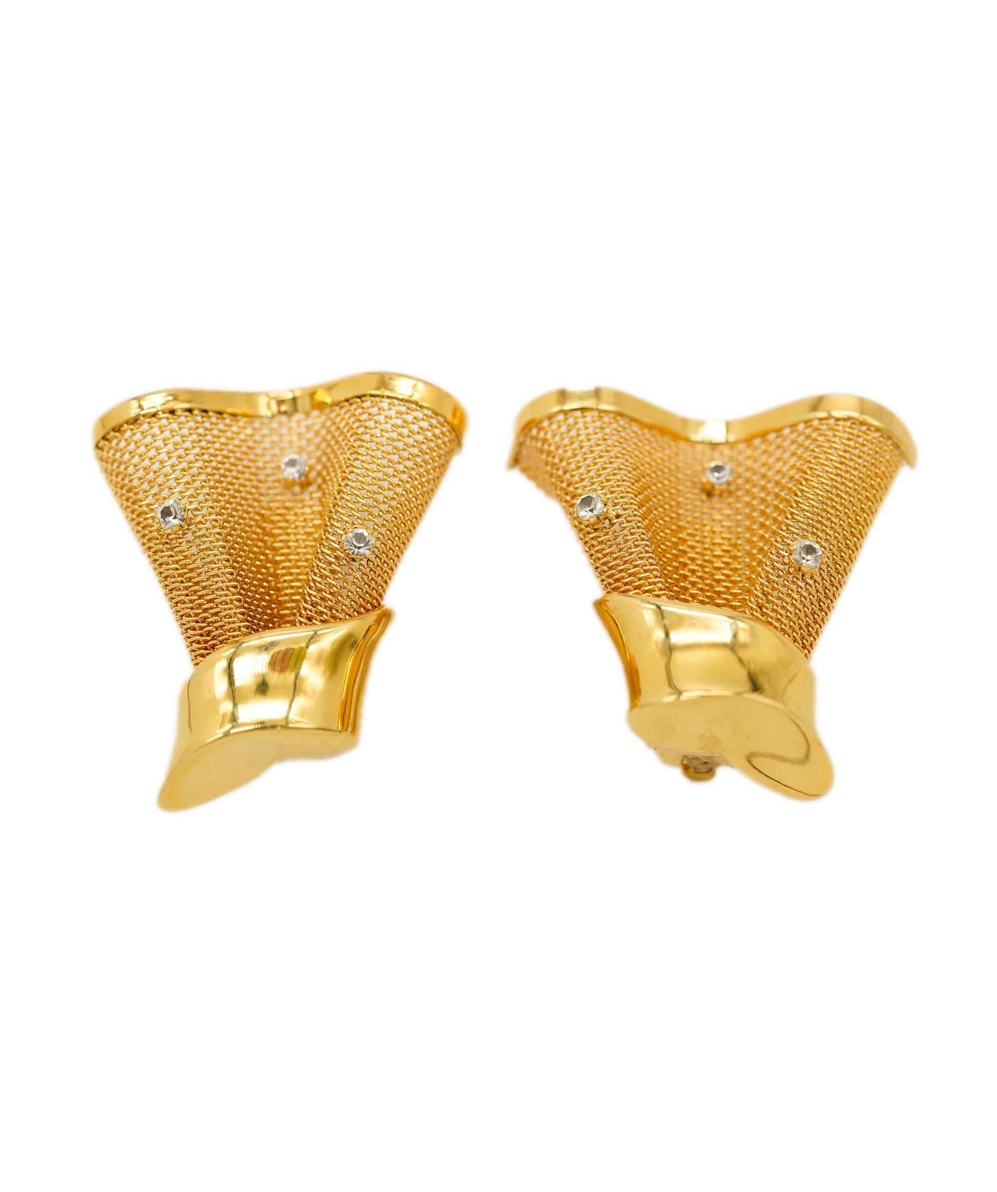 Givenchy Givenchy gold lace fan style clips AEL1136