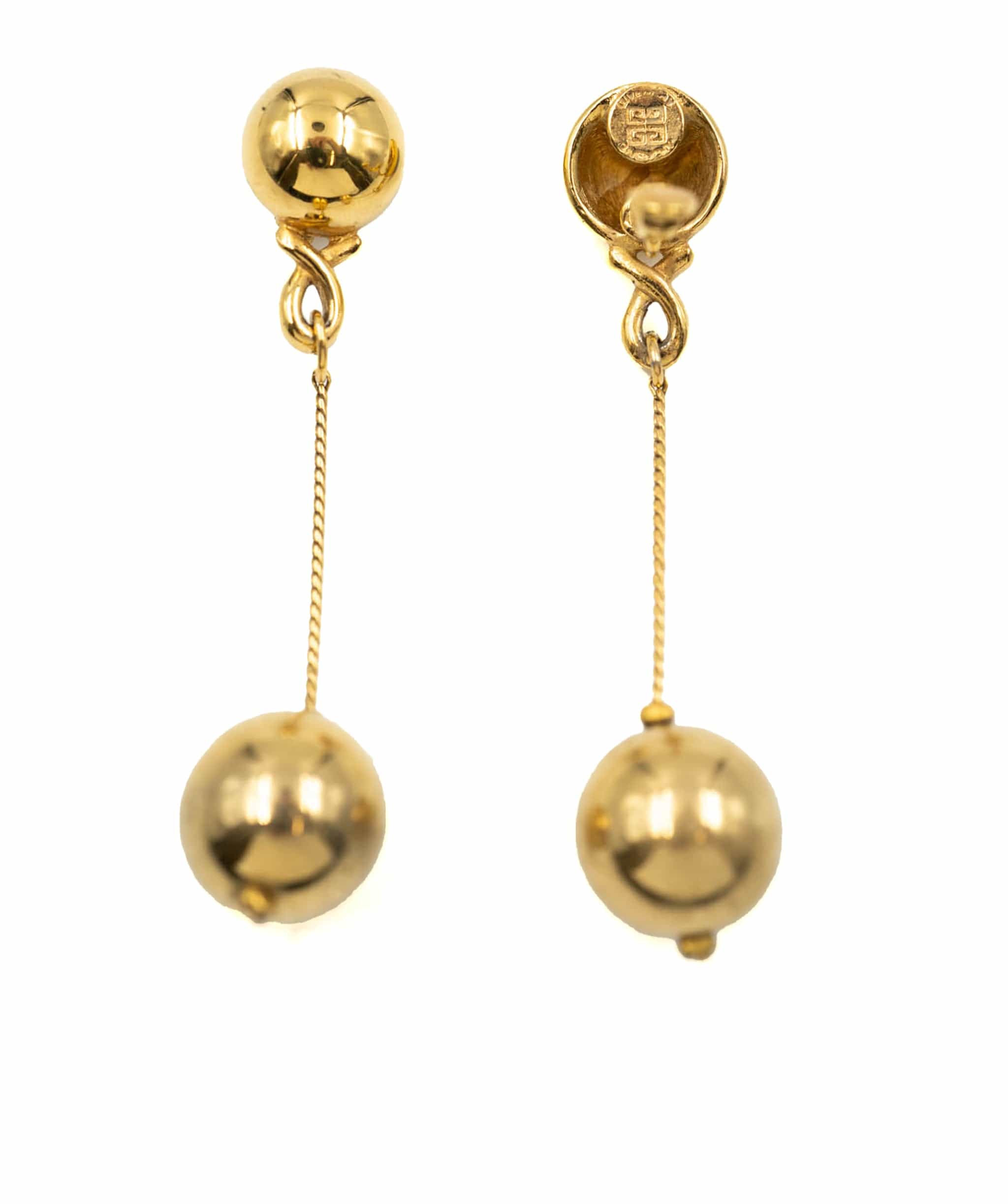 Givenchy Givenchy Vintage Gold Ball Drop Clip on Earrings - AWL3598