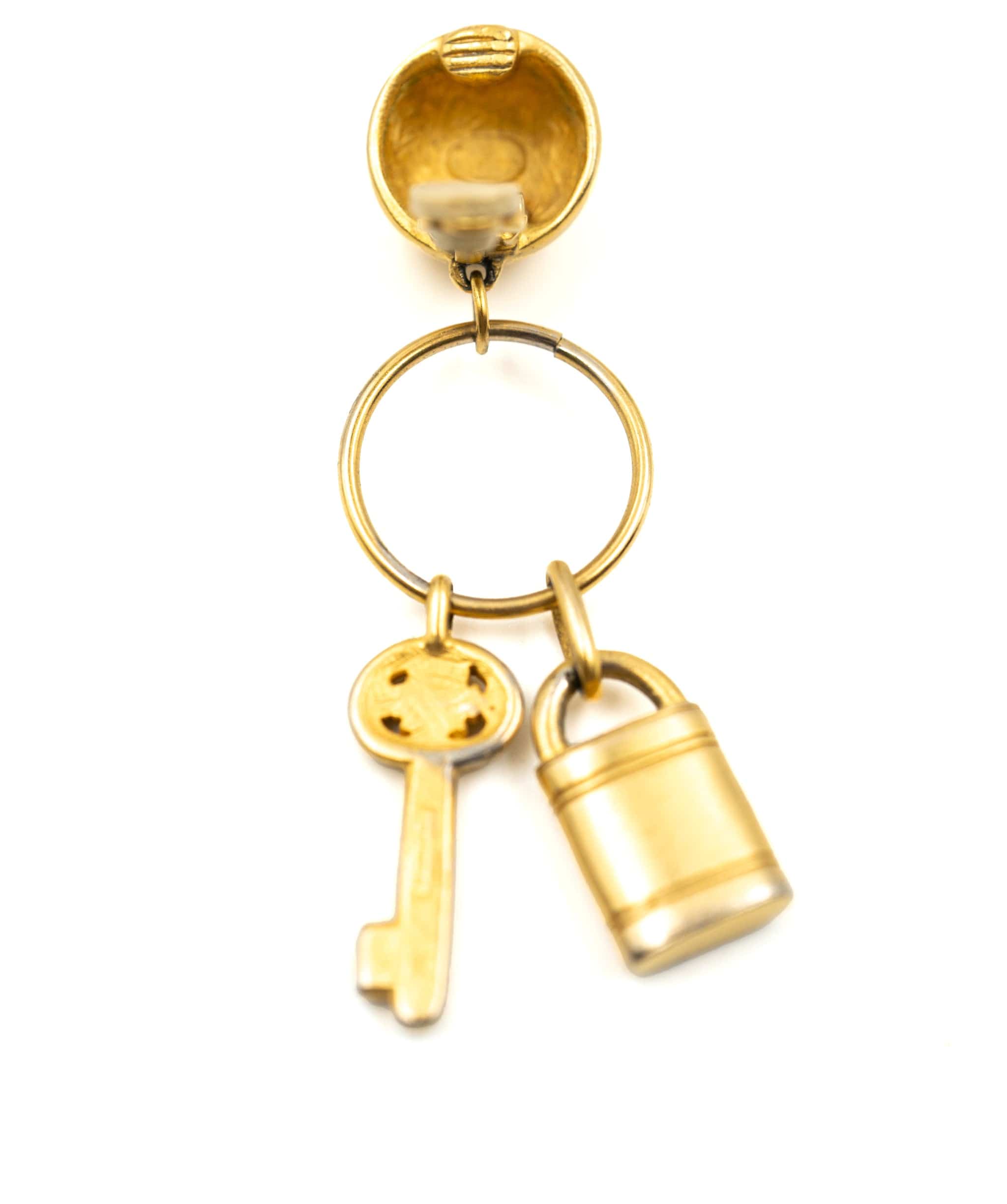 Givenchy Givenchy Vintage Key and Padlock Charm Clip on Earrings - AWL3599