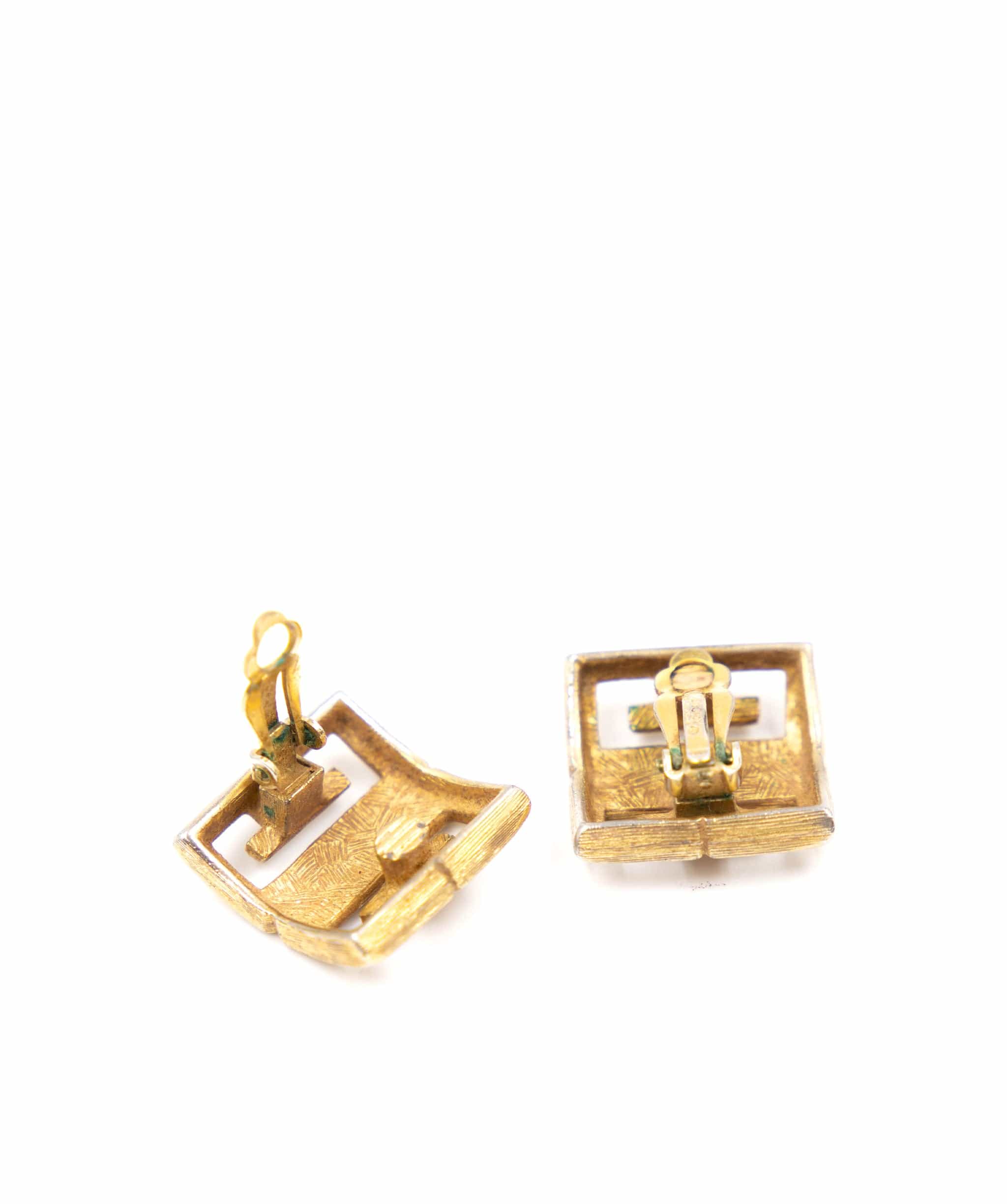 Givenchy Vintage Givenchy anagram square earrings, gold AEL1037