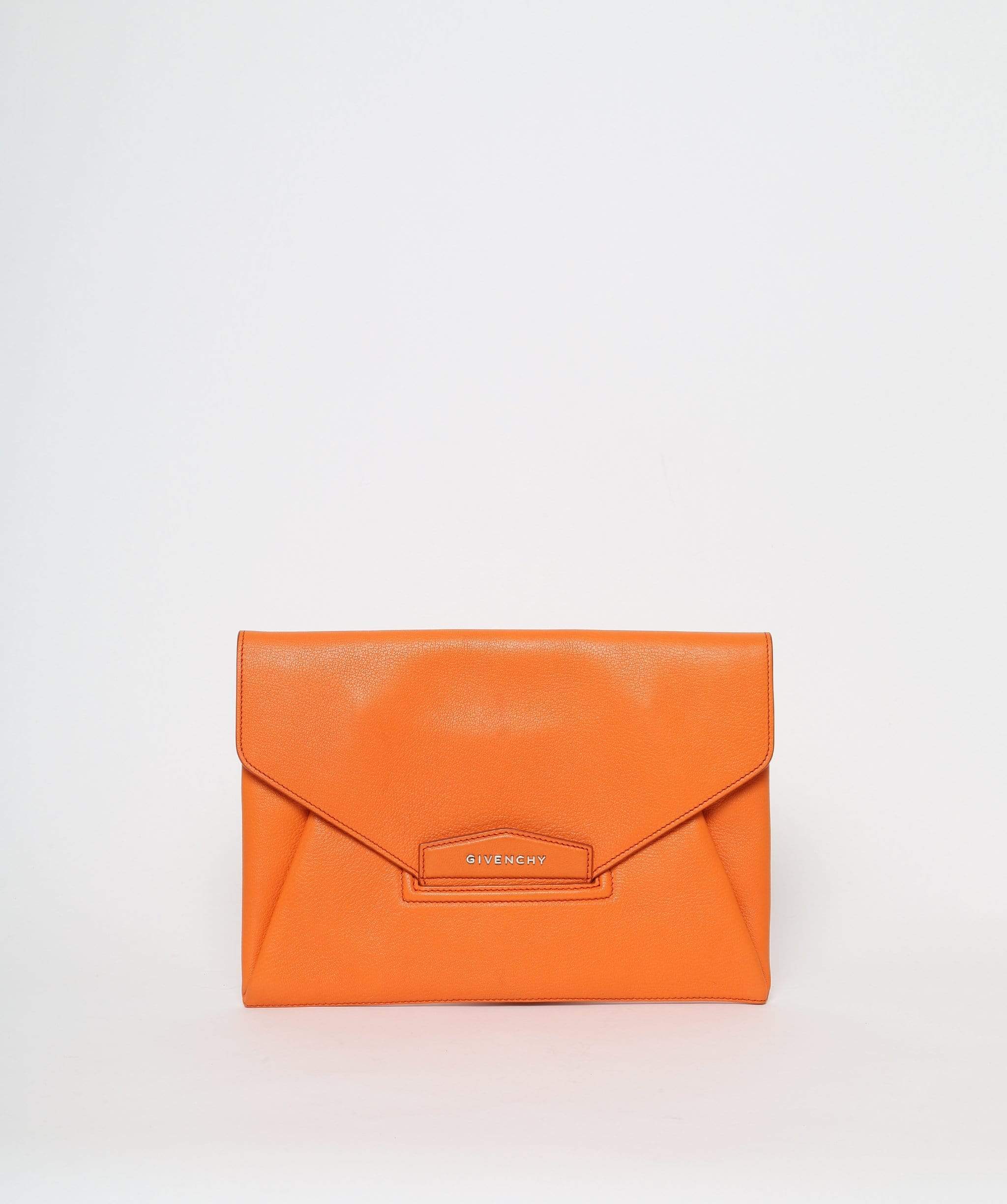 Givenchy Givenchy Medium Orange Antigona Envelope Clutch Bag