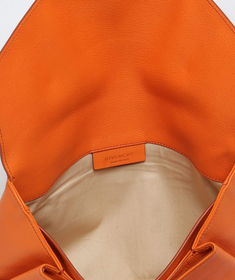 Givenchy Orange Medium Antigona Envelope Clutch Bag Leather Pony