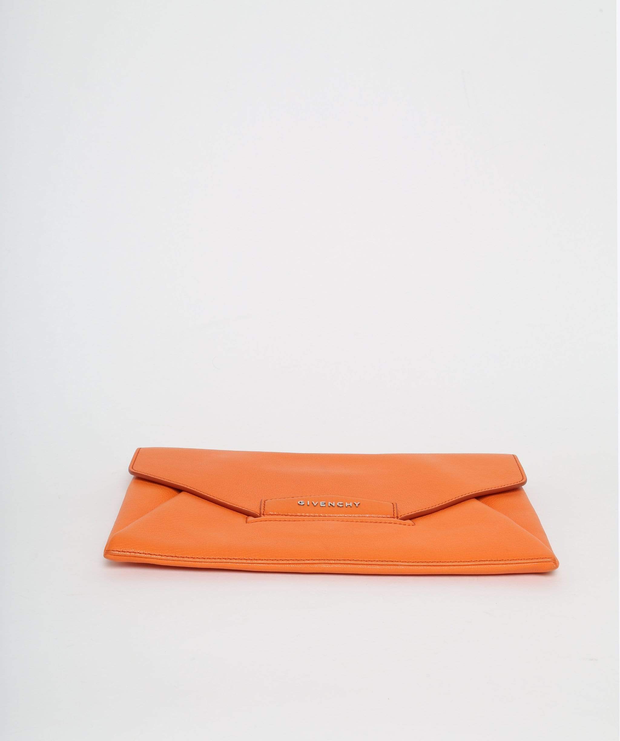 Givenchy Medium Orange Antigona Envelope Clutch Bag LuxuryPromise