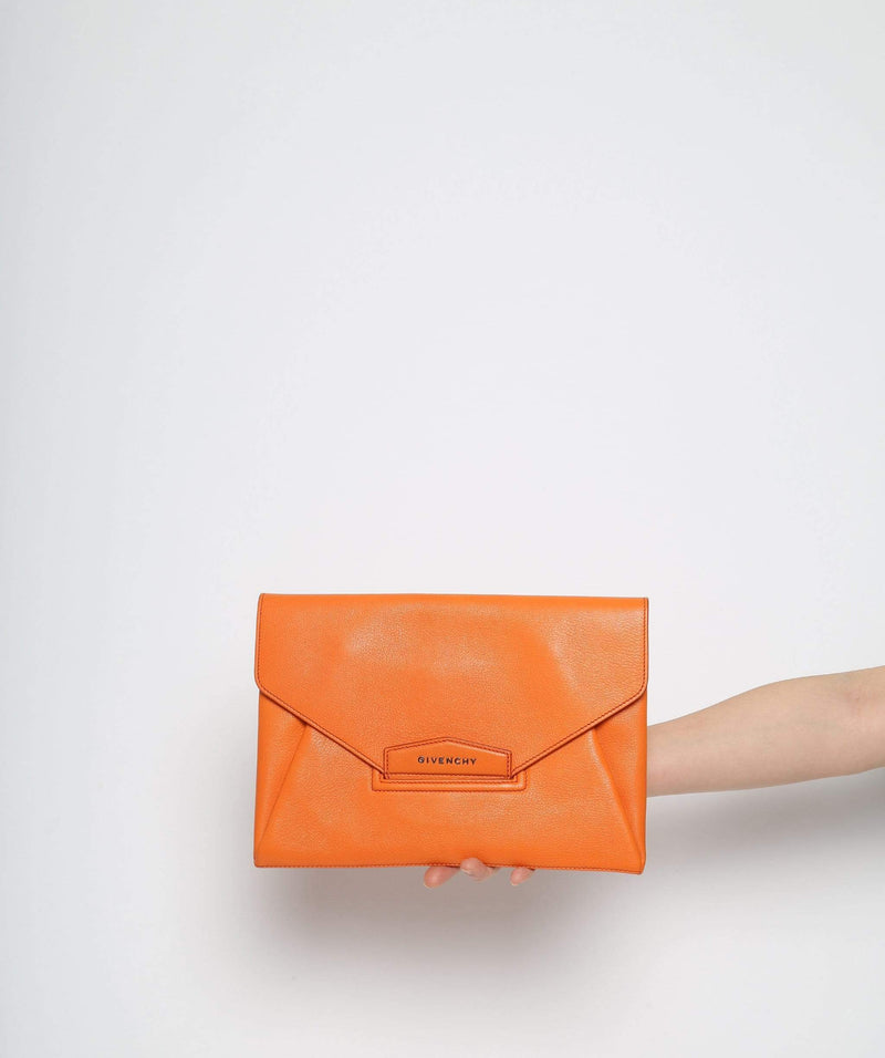 Givenchy Antigona Envelope Clutch Orange, Luxury, Bags & Wallets
