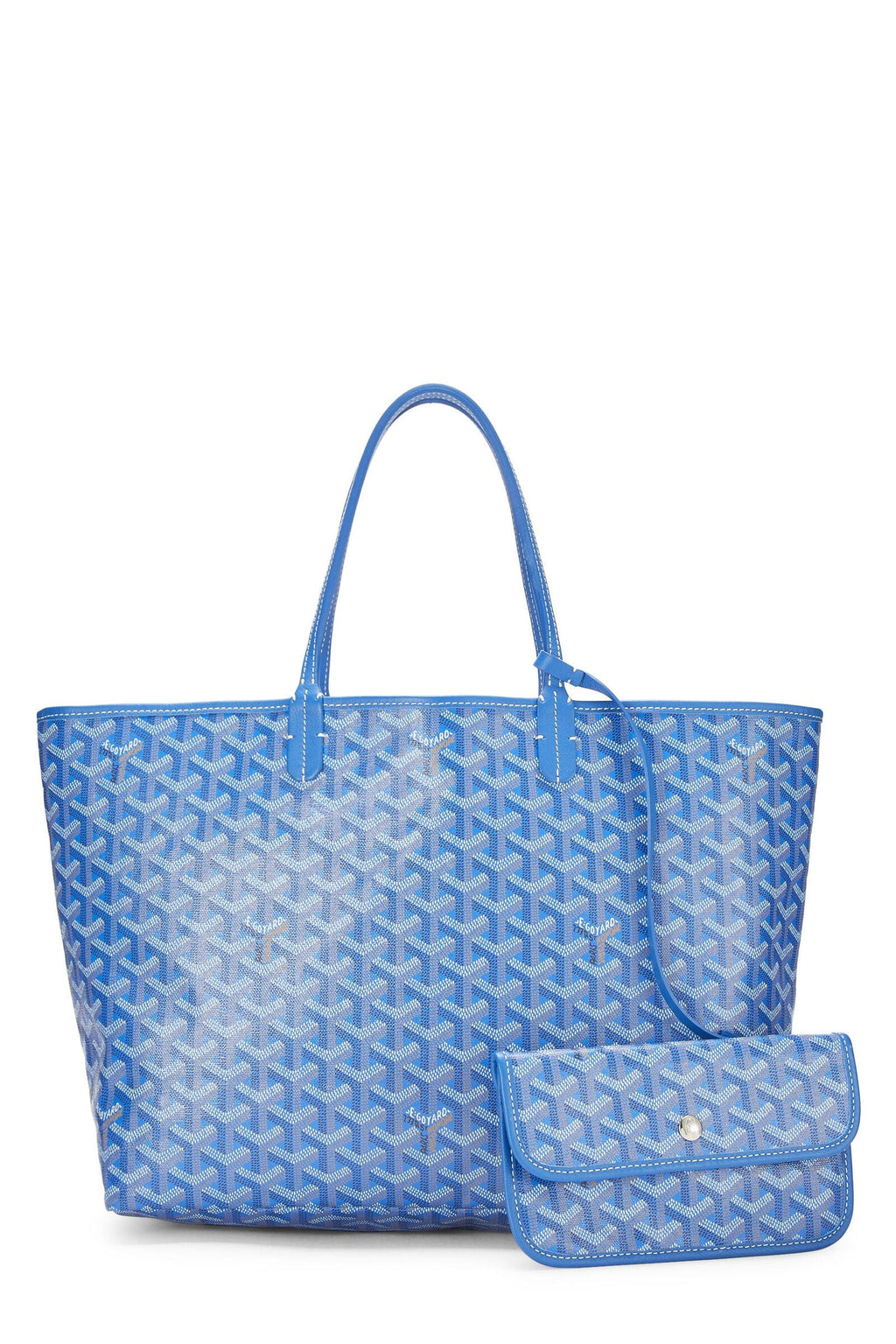 Goyard Blue Goyardine Coated Canvas and Leather Saint Louis PM Tote Goyard