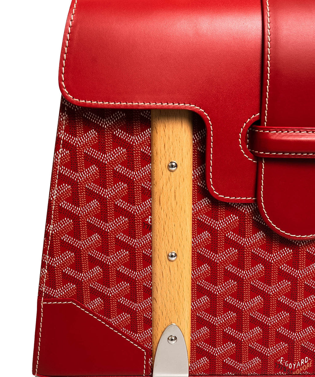 Goyard Red Goyardine Coated Canvas and Leather Saigon Top Handle