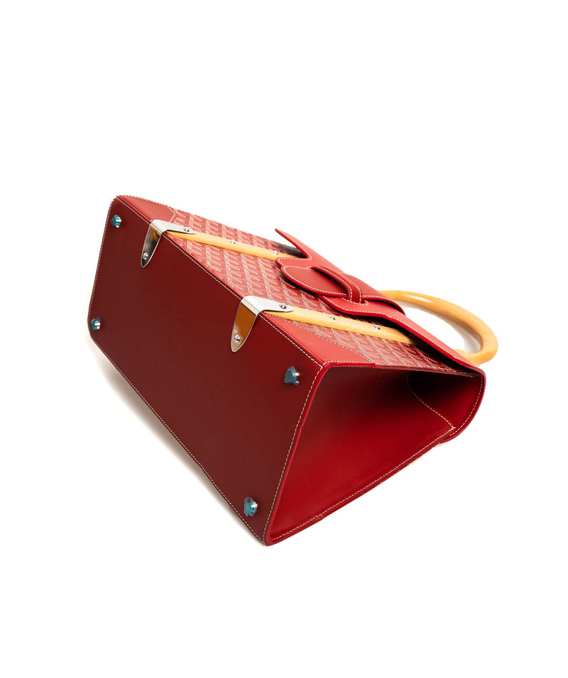 Goyard Goyard Red Leather Saigon Top Handle Bag - AGL1561