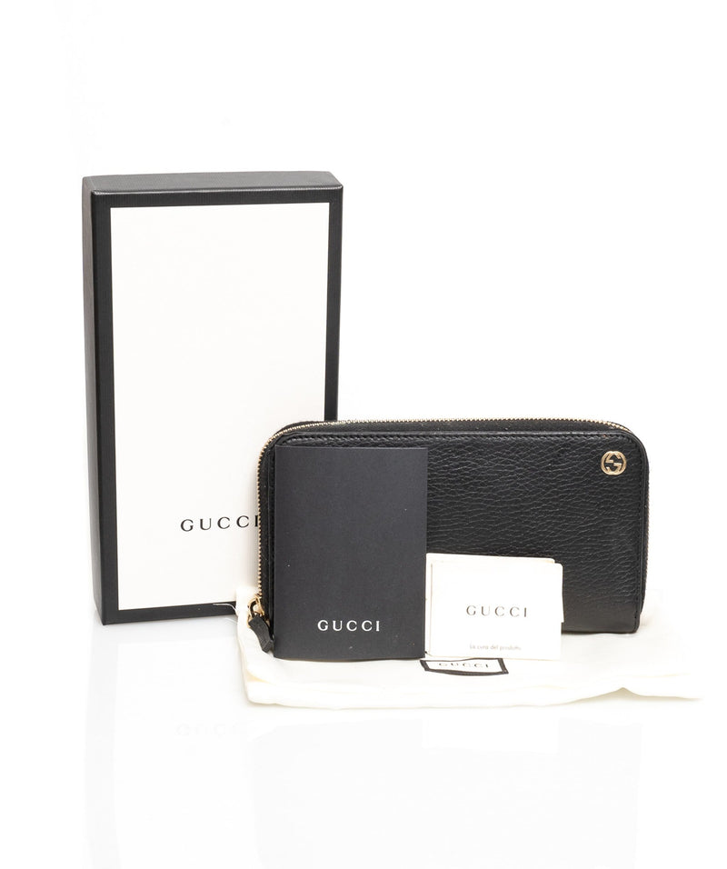 Gucci Gucci Black Zip Around Wallet - AGL1324