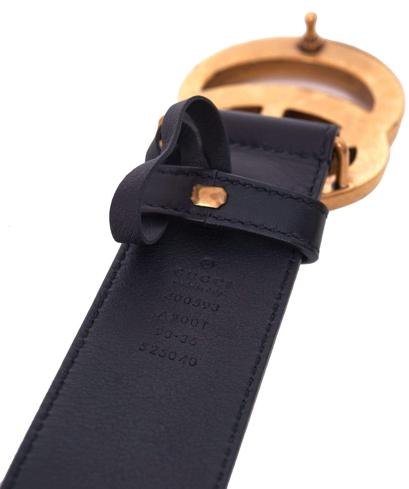 Gucci Gucci GG Black Leather Belt  - AGL1265