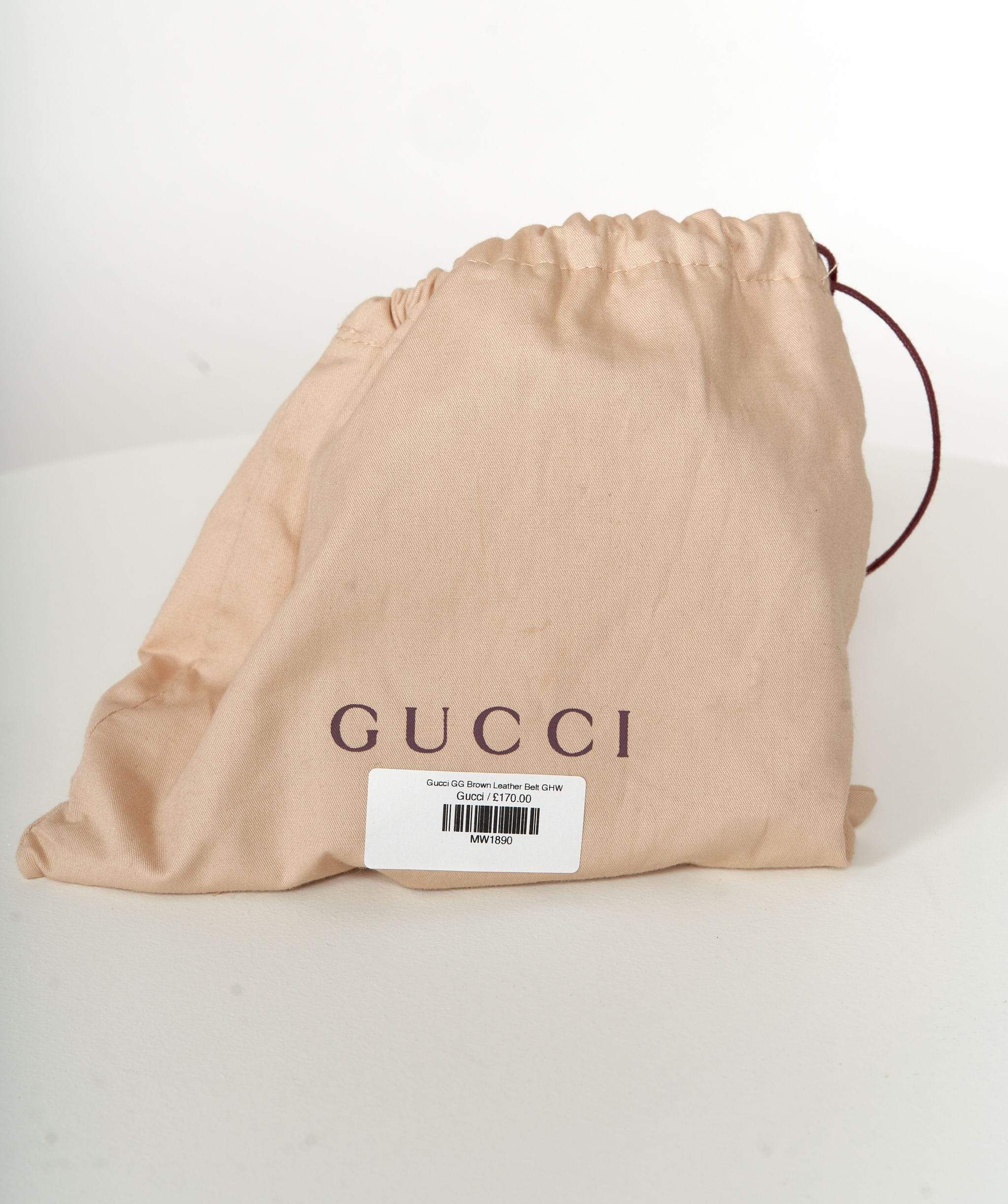 Gucci Gucci GG Brown Leather Belt GHW