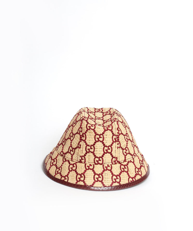 Gucci Gucci GG-embroidered raffia hat