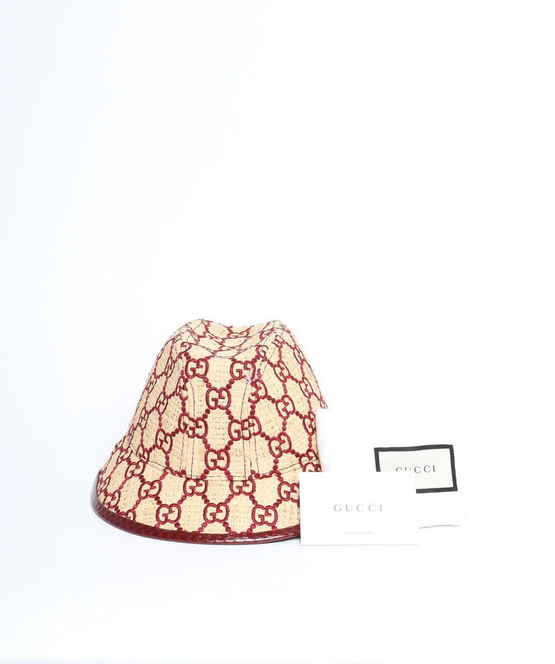 Gucci Gucci GG-embroidered raffia hat