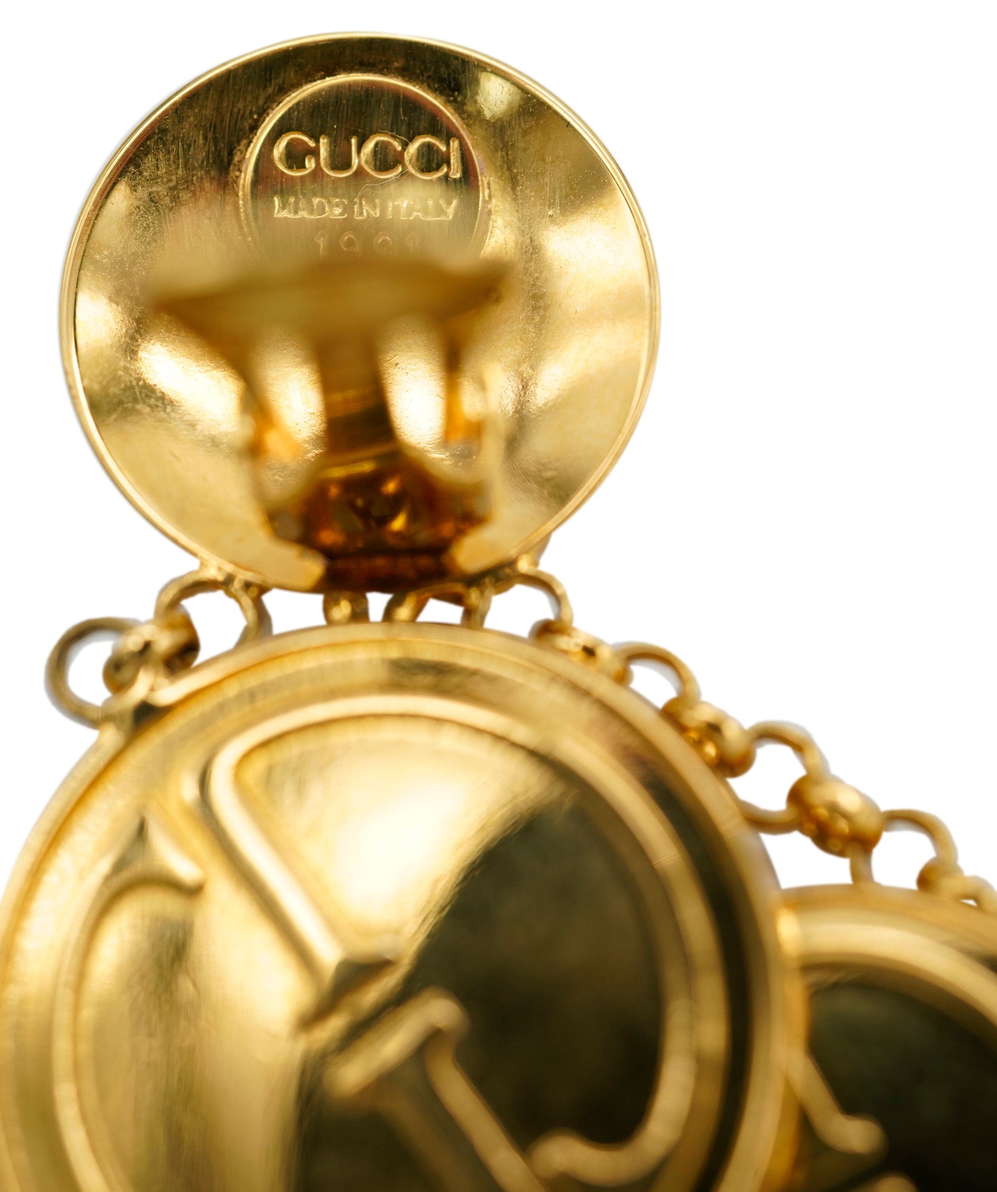 Gucci GUCCi GG logo coin style drop earrings AWL4401