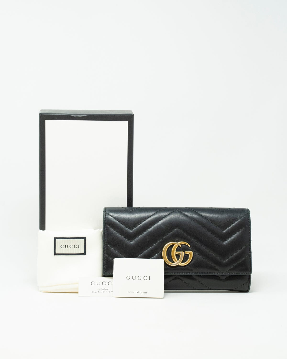 Gucci Gucci Marmont Black Leather Wallet  - AGL1712