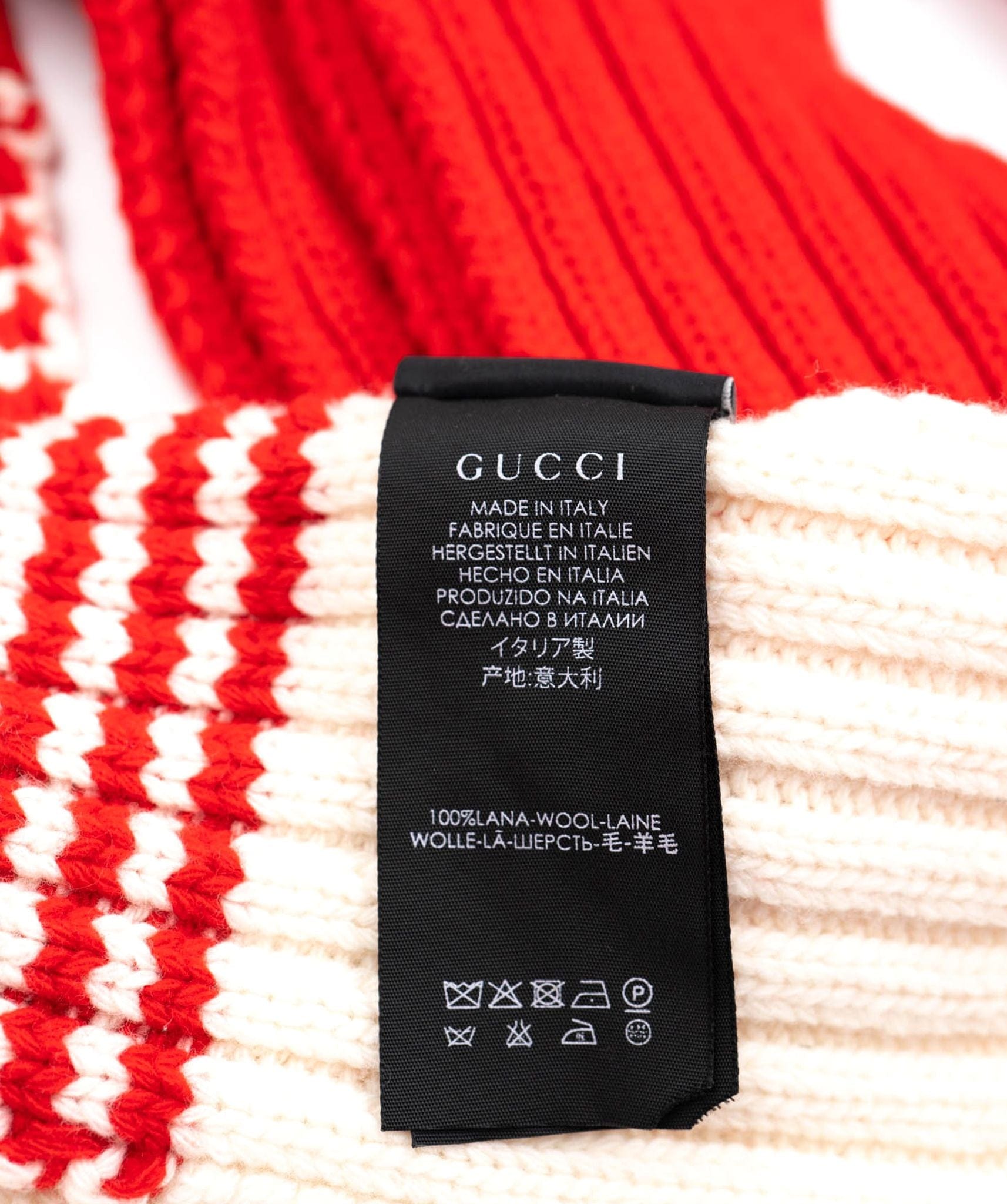 Gucci gucci RED/BLACK THIN WOOL NECKSCARF - AWL3943