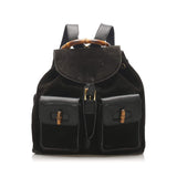 Gucci Gucci Bamboo Drawstring Suede Backpack