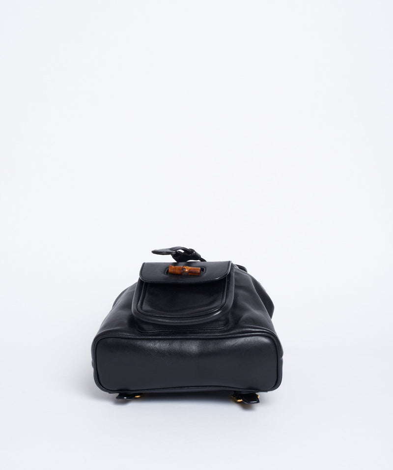 Gucci GUCCI Bamboo Mini Black Leather Backpack