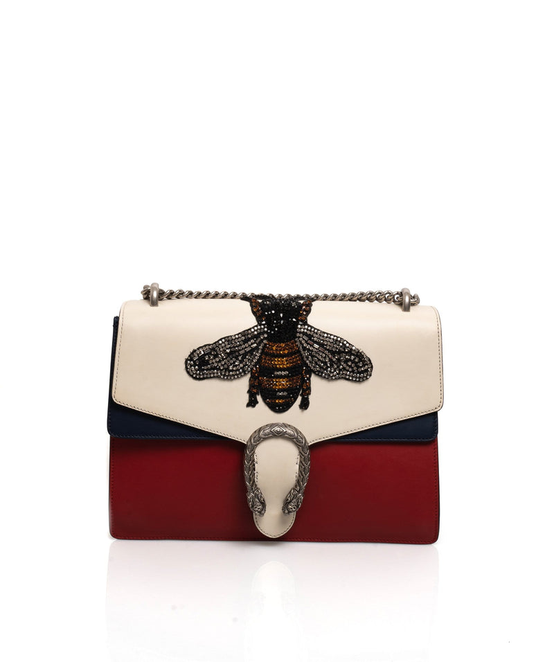 Gucci Gucci Bee Embroidered Dionysus Flap Bag - ADL1399