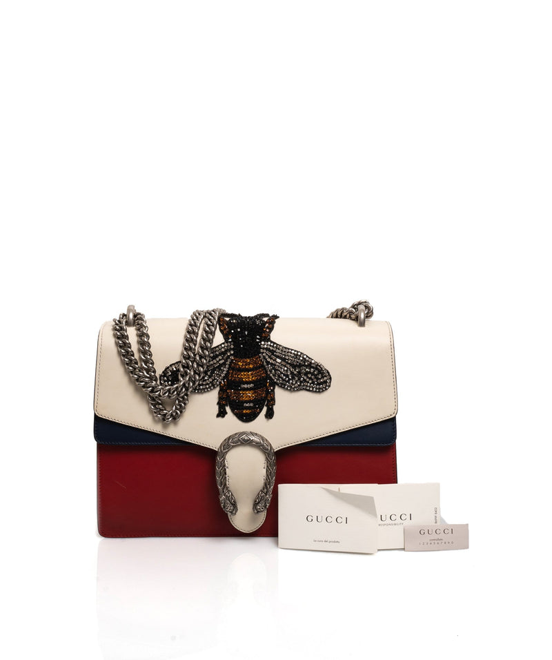Gucci Gucci Bee Embroidered Dionysus Flap Bag - ADL1399