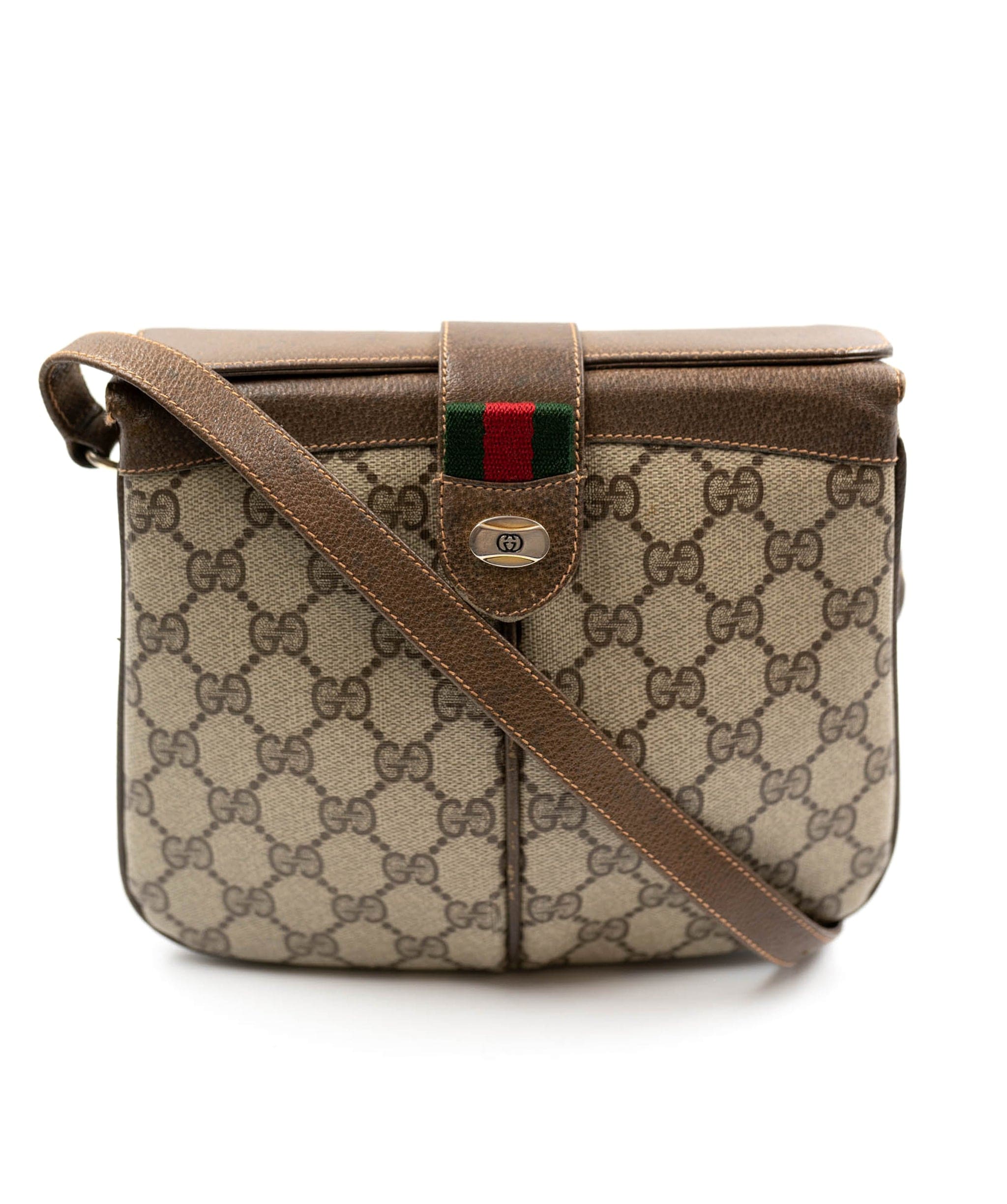 Gucci Gucci Beige GG Canvas Crossbody Bag - AGC1131
