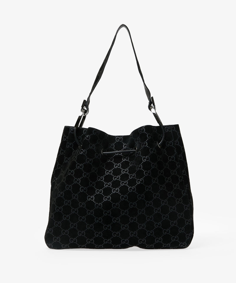 Gucci Gucci Black Hobo GG Bag Velvet/ Bucket