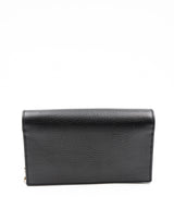 Gucci Gucci Black Leather GG Crossbody Bag  - AGL2061