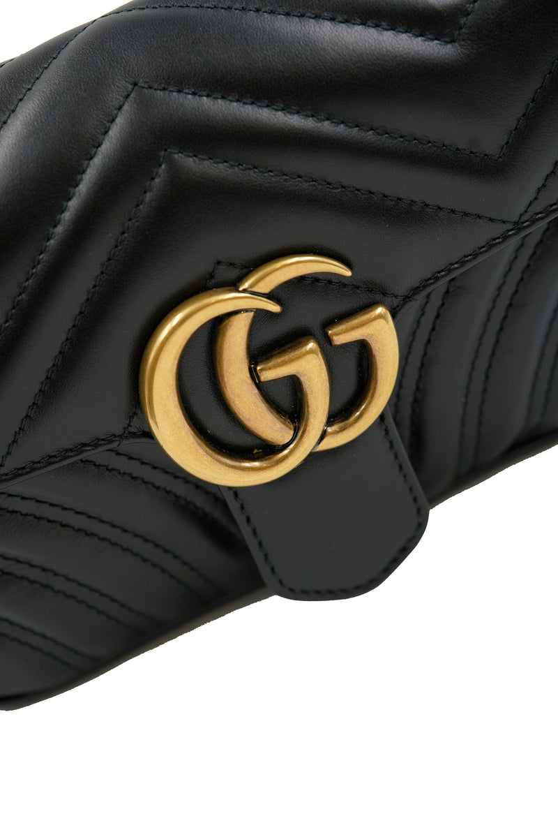 Gucci Gucci Black Leather Marmont Bag GHW AGC1441