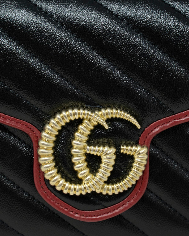 Gucci Black Red Marmont Torchon WOC ASL2486 LuxuryPromise