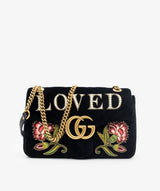 Gucci Gucci Black Velvet Marmont Loved Shoulder Bag RJC1102