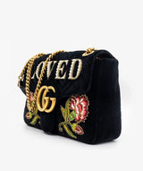 Gucci Gucci Black Velvet Marmont Loved Shoulder Bag RJC1102
