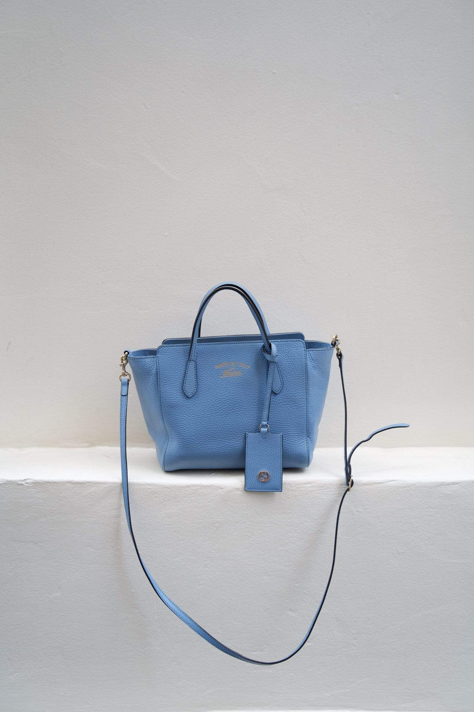 Gucci Gucci Blue Leather Top Handle Bag - AGL1398
